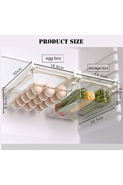 Generic Pull-out refrigerator drawer organizer for egg storage.