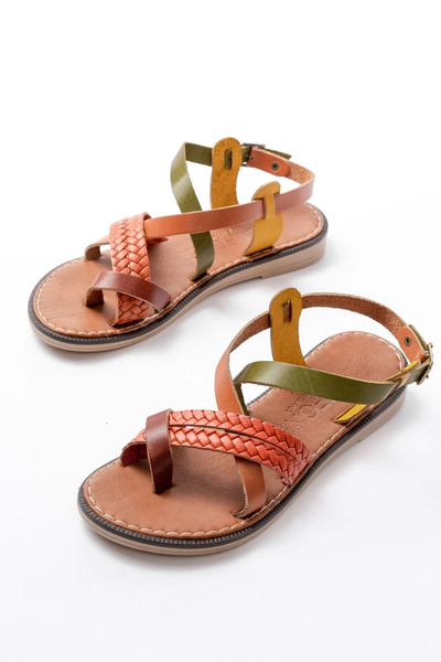 TB Terzi Bey 205-09 Multi Orthopedic Genuine Leather Women's Sandals