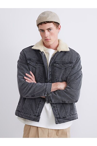 LC Waikiki معطف جينز رجالي بياقة قميص من XSIDE بتصميم قياسي