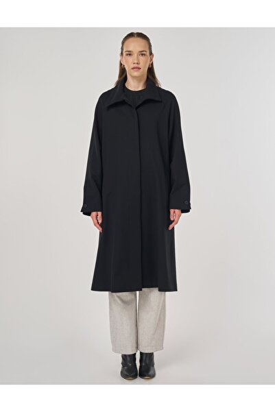 Kayra High Neck Raglan Sleeve Black Cap