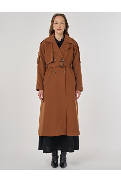 Kayra Belted Cashmere Coat Camel