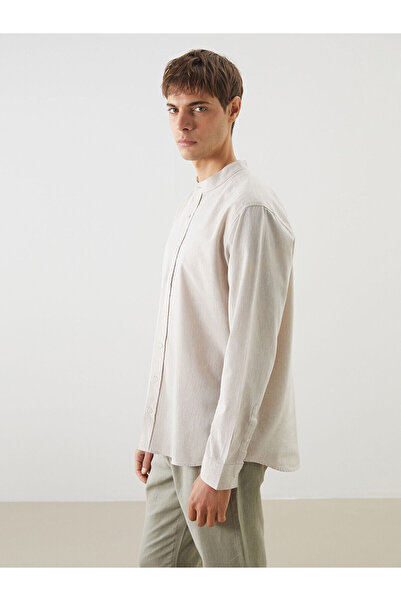 LC Waikiki Cey New Season Hakim Collar Linen Blend Men's Shirt