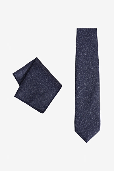 ALTINYILDIZ CLASSICS Ανδρικό σετ γραβάτα-μαντήλι με μπλε μπλε μοτίβο