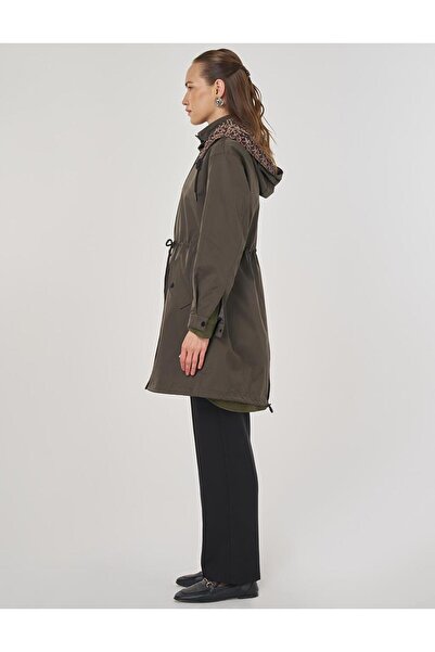 Kayra Bel Büzgülü Trençkot Haki