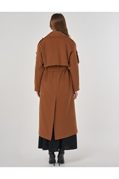 Kayra Belted Cashmere Coat Camel