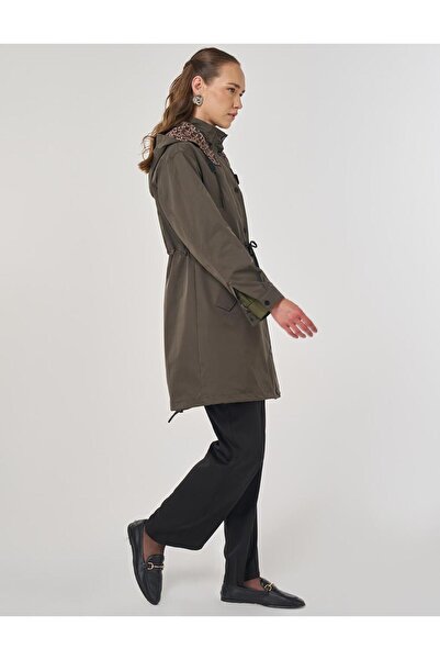 Kayra Bel Büzgülü Trençkot Haki