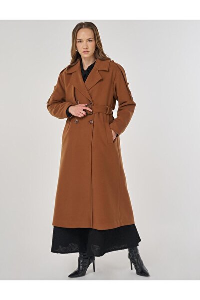 Kayra Belted Cashmere Coat Camel