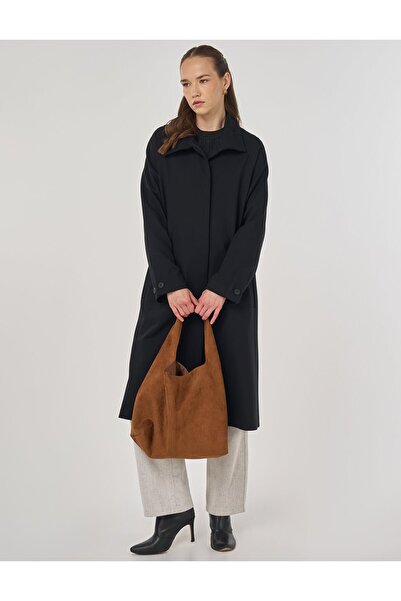 Kayra High Neck Raglan Sleeve Black Cap