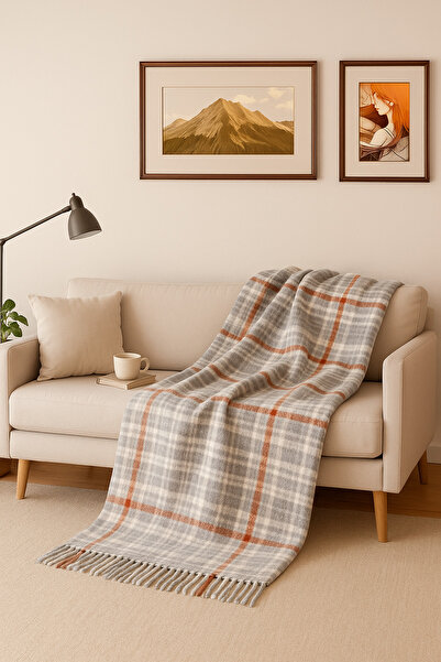 Dinarsu Cozy Life Pamuklu Skoç Tv Battaniyesi 130x170