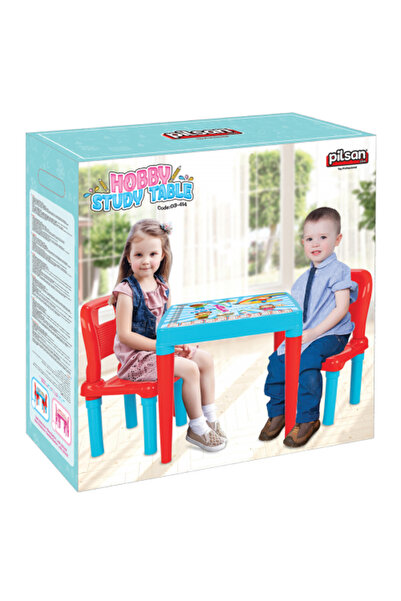 PİLSAN Hobby Study Table Set with 2 Chairs for Children - Blue