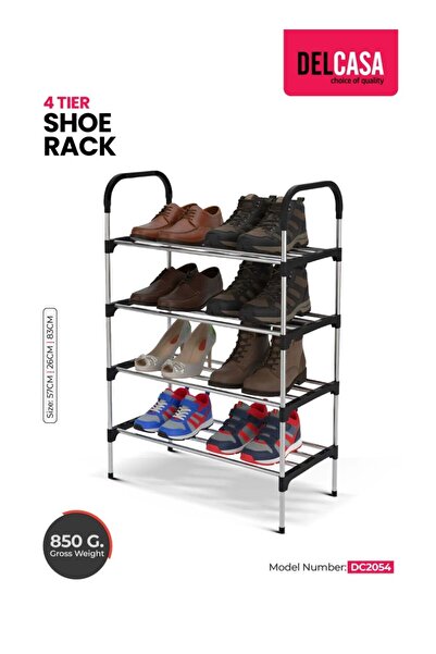 DELCASA 4Tier Shoe Rack Durable Iron Storage Rack, DC2054
