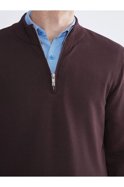 LC Waikiki Southblue Stand Collar Men's Knit Sweater