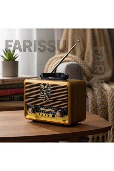 farissu Everton RT-720 Güneş Enerjili (Solar) Nostaljik Bluetooth Radyo | FM/...