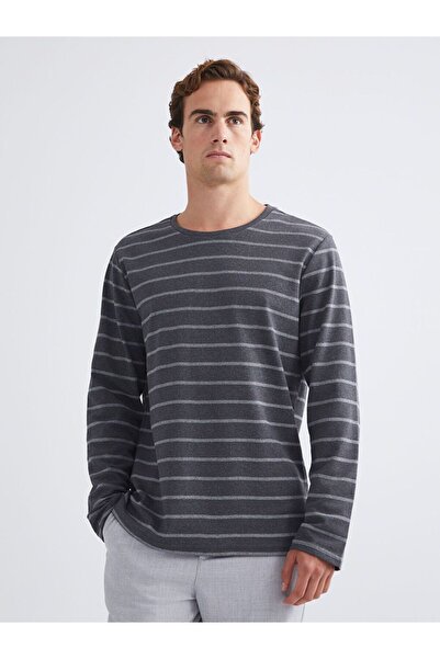 LC Waikiki Ανδρικό ριγέ μακρυμάνικο μπλουζάκι με λαιμόκοψη