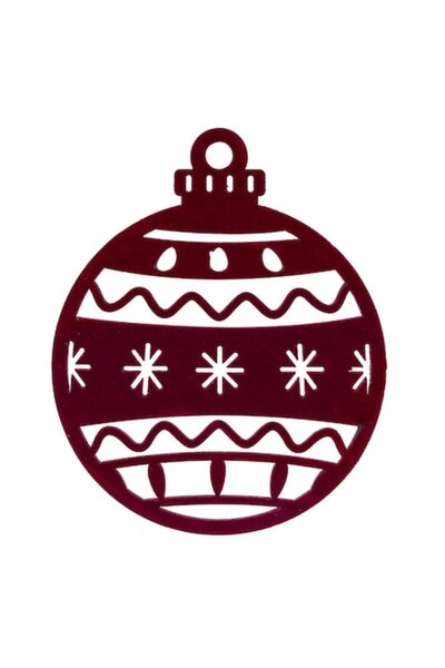 SHOPIENS Christmas Wooden Coaster, Bordeaux Velvet Texture, 8.5x10.5 cm - MYONNA