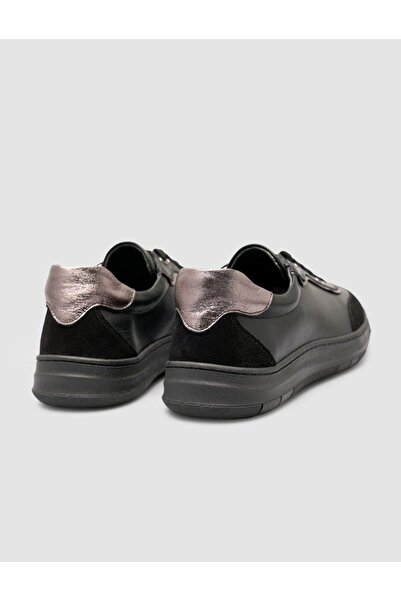 Cabani 100% Genuine Leather Suede Mixed Black Women's Shoes