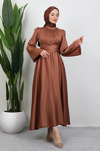 GİYZAMİLA Nazli Hijab Dress Coral