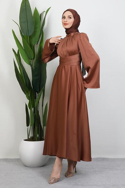 GİYZAMİLA Nazli Hijab Dress Coral