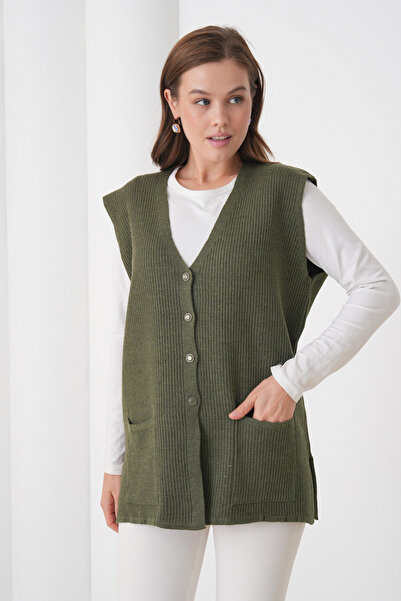 New Lamierra Mother Women's Knitwear Ribbed Wool Vest