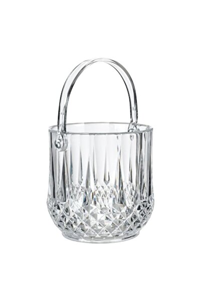 SHOPIENS Ice Cube Container, Diamond Model, Transparent Plastic, Ø12.5x12 cm, 1.1 L