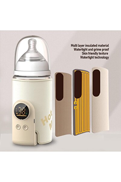 Generic Portable Milk Warmer 6000mAh USB Rechargeable Baby Bottle Heater for Travel & Night Feeding