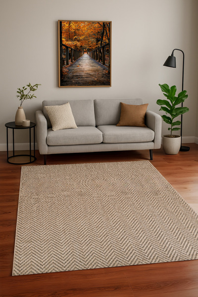 The Reef Design Sisalia 4441 Bej Jüt Tabanlı Modern Dokuma Kilim Sisal Hasır ...