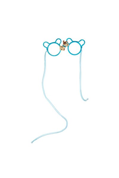 SHOPIENS Reusable Party Glasses with Integrated Straws, Dog Design, Blue, Plastic - MYONNA