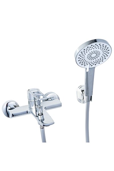 Trendy's Μπαταρία μπάνιου-ντους μονού μοχλού Trendy's με σετ ντους και αξεσουάρ, φινίρισμα χρωμίου