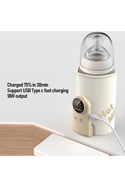 Generic Portable Milk Warmer 6000mAh USB Rechargeable Baby Bottle Heater for Travel & Night Feeding