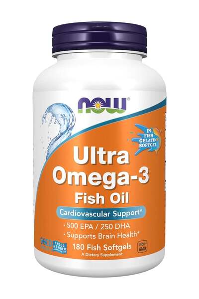 Now Foods أوميجا 3 فائق الجودة، 500 حمض إيكوسابنتينويك / 250 حمض دوكوساهيكسان...