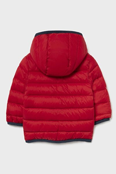 MAYORAL Quilted Hooded Jacket, Red, 92 CM