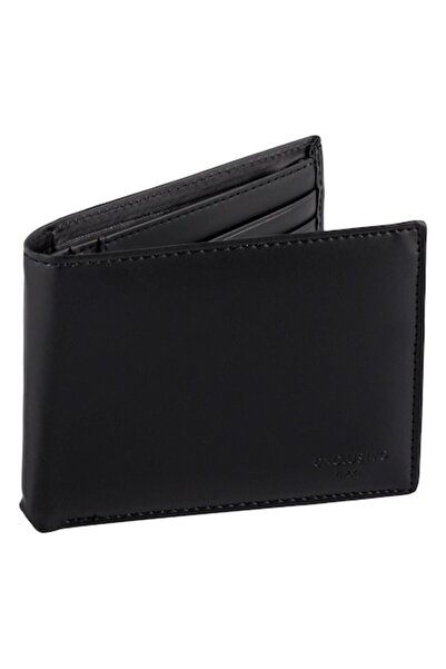 SHOPIENS Portofel bărbătesc Exclusivo, negru, 13 x 10 cm, compartimente pentr...