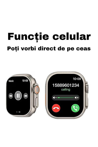 iTin SmartWatch iTin, Curea Extra, Apel Bluetooth, Incarcare Wireless, Monitorizare Sanatate, Notificari