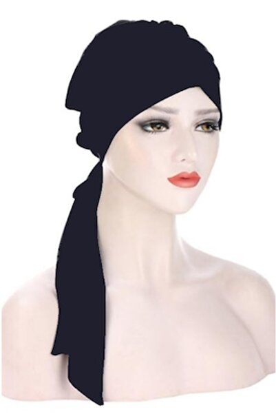 VERSAGO - Women's elegant turban, polyester, hijab style, one size, navy