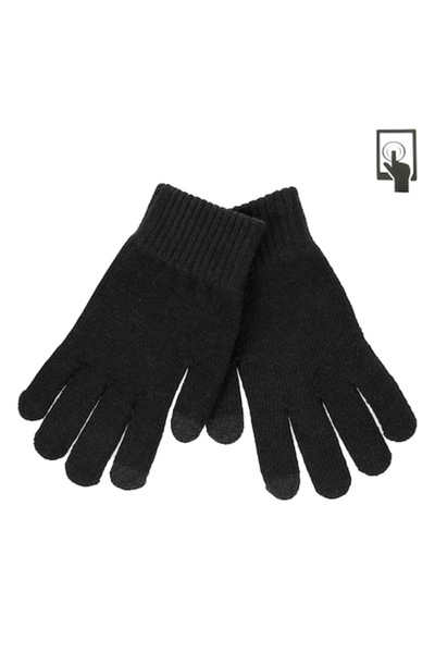 SHOPIENS Mănuși tactile tricotate pentru bărbați, negre, 1 pereche