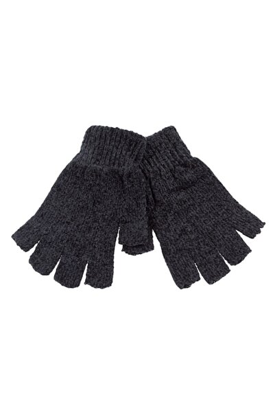 SHOPIENS Mănuși fără degete pentru femei, din chenille, negre