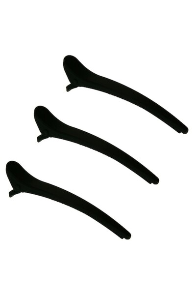 SHOPIENS Σετ με κλιπ μαλλιών, 3 τεμάχια, μονόχρωμα, ματ μαύρο, 12 εκ.