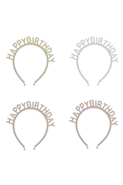 SHOPIENS Σετ Στεφάνια για Πάρτι "Happy Birthday", Πολύχρωμα, Πλαστικά, 4 Τεμάχια