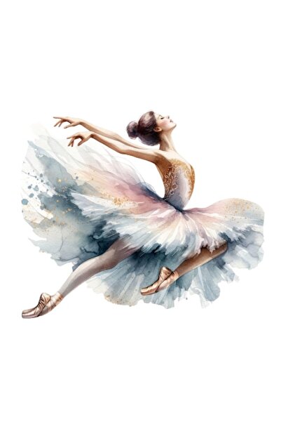 OEM Autocolant de perete VERSAGO pentru camera copilului, Balerină, Albastru, 64x57 cm