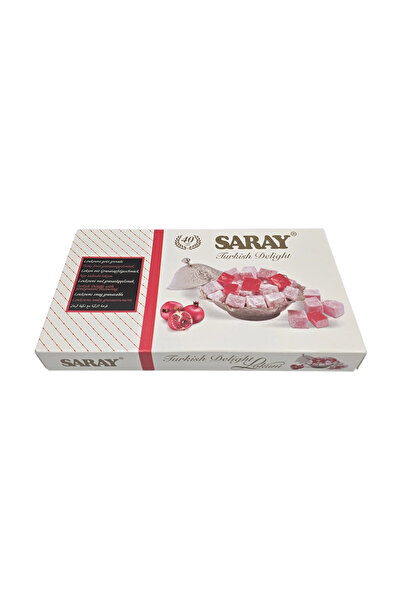Saray Turkish Delight Authentic 400 gr, Vegan, with pomegranate flavor,