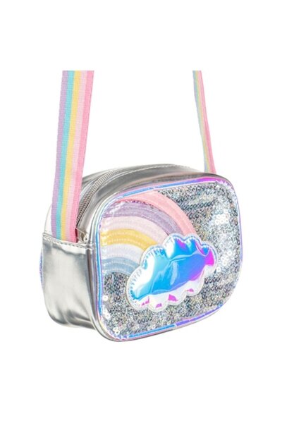 MYONNA IT & E- COMMERCE Geantă de mână curcubeu pentru fete, argintie, model ...
