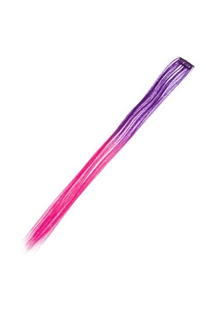 SHOPIENS Extensie de păr drept, Ombre violet și roz, 51 cm, cu clips