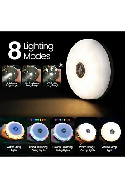 Generic Multifunction Camping Lamp with String | Rechargeable Tent Lamp with 10M String and Mini Flash Light