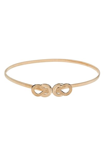 SHOPIENS Curea metalică aurie pentru femei cu cataramă sculptată