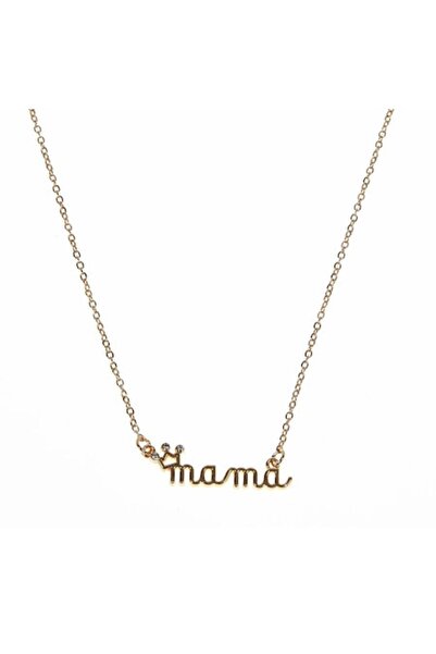 SHOPIENS Colier Language of Jewels „Mama” cu coroană, lanț auriu pentru femei