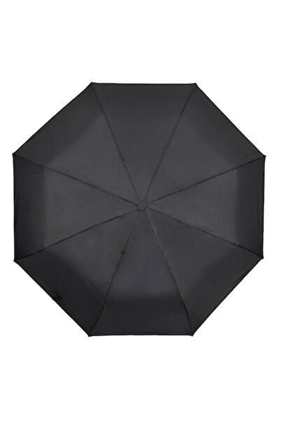 SHOPIENS Folding Automatic Umbrella, Rubber Handle, Black, 31.5 cm Folded, 98 cm Diameter - MYONNA