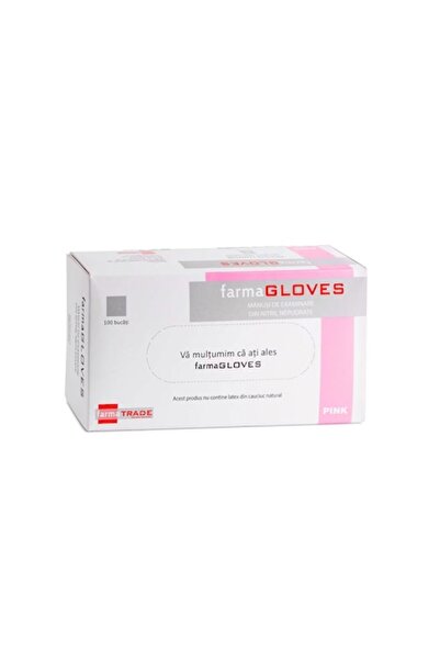 farma Pachet 2x Mănuși de nitril fără pudră, diverse mărimi, roz (Mănuși Farm...