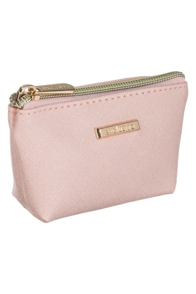 SHOPIENS Women's Wallet Exclusivo, Coin Purse, Pink with Silver Glitter, 12x3.5x7cm