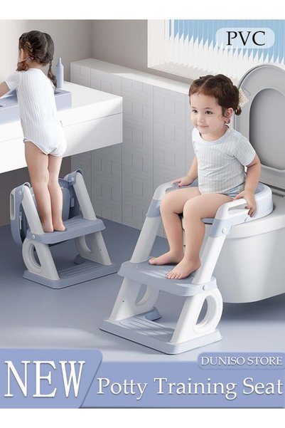 fun zone DUNISO Toddler Potty Training Seat with Step Stool, Foldable, Non-Sl...