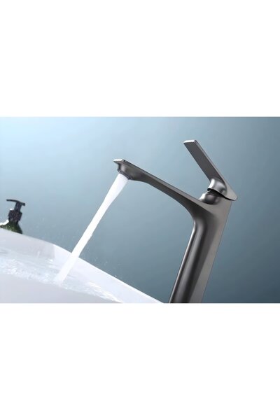 BiXXBi Baterie lavoar înaltă Bath X, gri mat, montare pe punte, monocomandă, cartuș ceramic